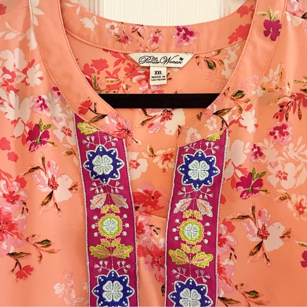 The Pioneer Woman Floral Tunic in Orange and Pink - Picture 5 of 10